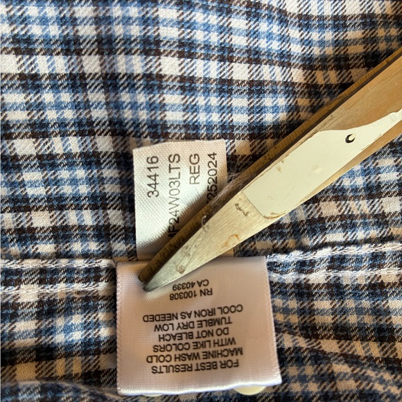 NWOT Peter Millar Welland Flannel Sports Shirt Size XXL - Picture 7 of 8
